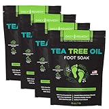 Tea Tree Oil Foot Soak with Epsom Salt - Made in USA - for Toenails, Athlete's Foot, itchy Feet, Stubborn Smelly Foot Odor, Pedicure, Foot Calluses & Soothes Sore Tired Achy Feet - 64 oz
