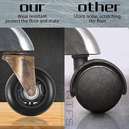 Lphy Office Chair Wheels (Set Of 5) - 3'' Smooth Rolling Heavy Duty Casters - Safe For All Floors Including Hardwood - Universal Stem 7/16 Inch #TOP4