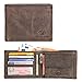 Produktbild ALMADIH ® Slim Leder Portemonnaie querformat 14 Kartenfächer - Schmal für Gesäßtasche mit Geschenkbox (P0Q DB-V) Herren Geldbörse Geldbeutel Brieftasche Börse Portmonee Braun Vintage (P0Q Dunkelbraun)