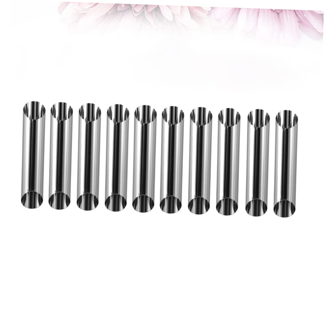 GRIRIW 10pcs Stainless Steel Bread Baking Molds Large Screw Tube Cylindrical Shaped Molds for Pastry Making Mini Empty Bread Baking Tubes