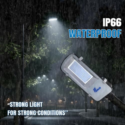 Image of Forus 100W LED Street Light Outdoor with 4-Yr Warranty, High Lumen 120 lm /W Waterproof Cool White Light, Energy Saving Aluminium LED Street Lamp for Road, Parking Lot, Industrial Area Lighting (1 PC)