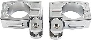 Supports De Repose-pieds Pour Moto Harley Davidson - Fixation Pour Crash Bar 38mm, Paire Chromée