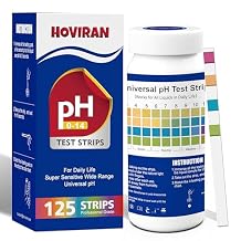 Universal pH Test Strips 0-14, Quick Reliable pH Testing Kit for Water, Soap Making & Kombucha, 125ct Litmus Paper pH Test Strips for Liquids, Drinking Water, Aquarium, Pool, Hot Tub, Spa