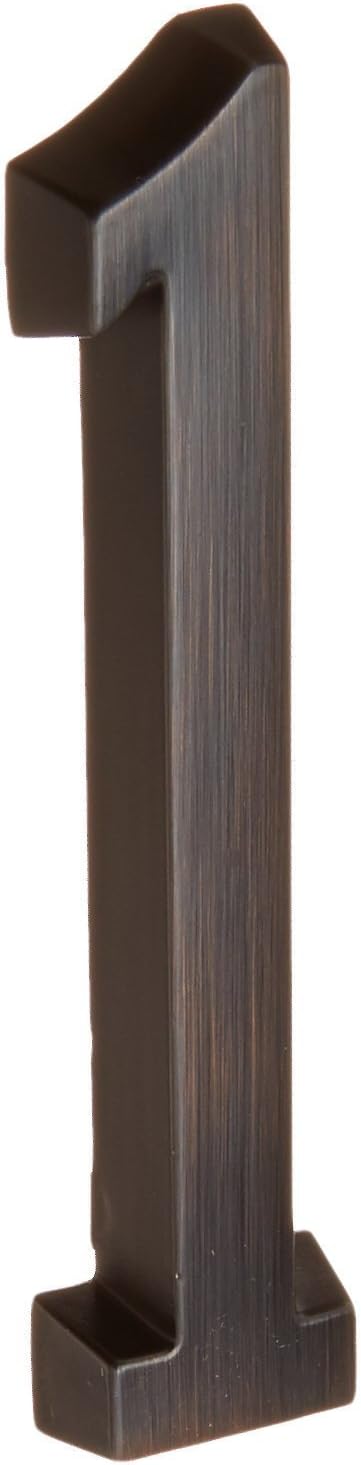 Distinctions Adhesive House Number 1 Aged Bronze 4" | Self-Adhesive Metal Address Number for Mailbox, Plaque, Door and Wall | Weather-Resistant House Address Number