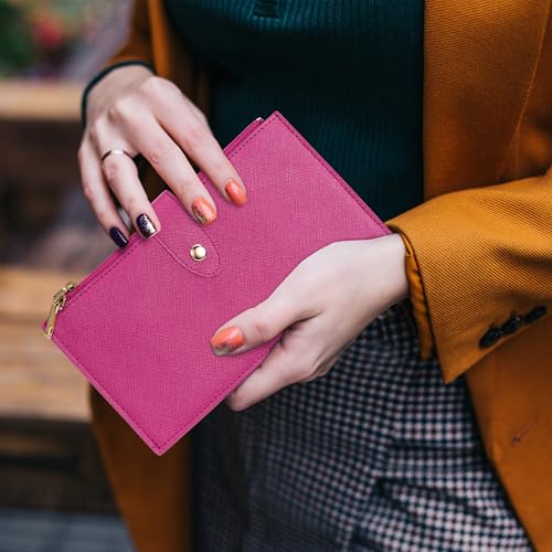 Image of Travelambo RFID Wallet Women Large Size Bifold Multi Card Wallet Case with Zipper Pocke Credit Card Holder for Women