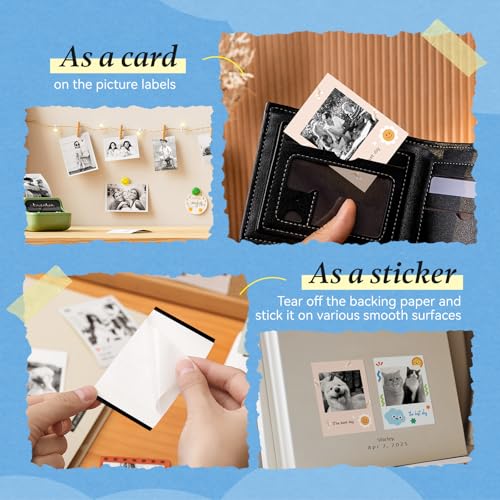 NIIMBOT Etiketten, Fotopapier für B21 Pro B2 Pro B1 Pro Etikettendrucker, Thermopapier Aufkleber Etikettenband für Fotos, Notizen, Memos und DIY, 54 x 80mm Weiß, 54 x 84mm Time, 54 x 67mm Best Years