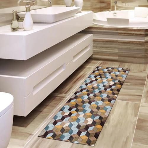 Alfombra de pasillo multicolor de 70x350 cm lavable 4