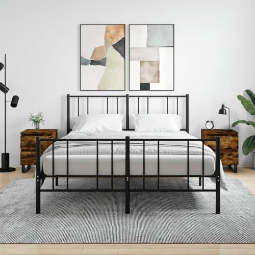 Iiaky Mesitas Noche 2 uds Madera ingeniería Roble Ahumado 40x35x50 cm mesillas de Noche Dormitorio Mesa de cabecera Moderna mesitas de Noch // 826903