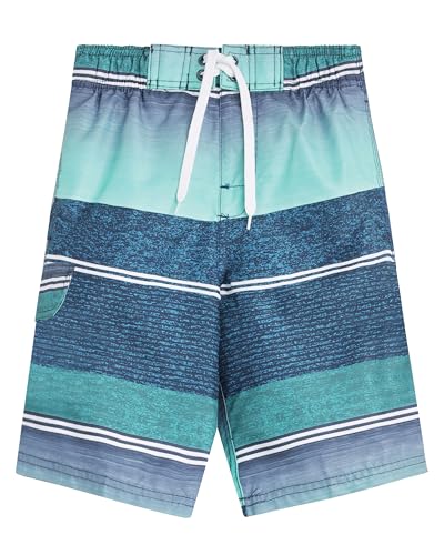 Image of Kanu Surf Boys' Blake Stripe Quick Dry Beach Board Shorts Swim Trunk