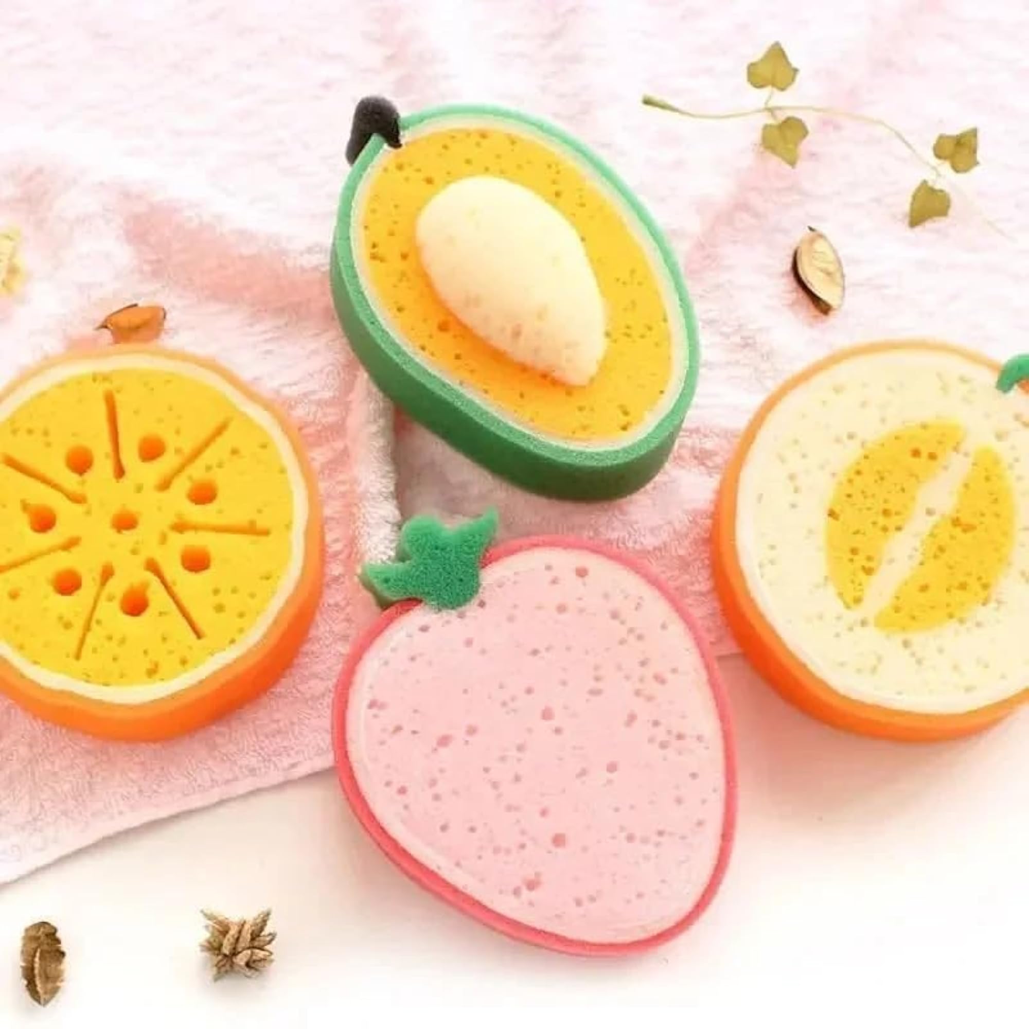 Fruit Shape Sponge Loofah Bath Scrub Pack of 2