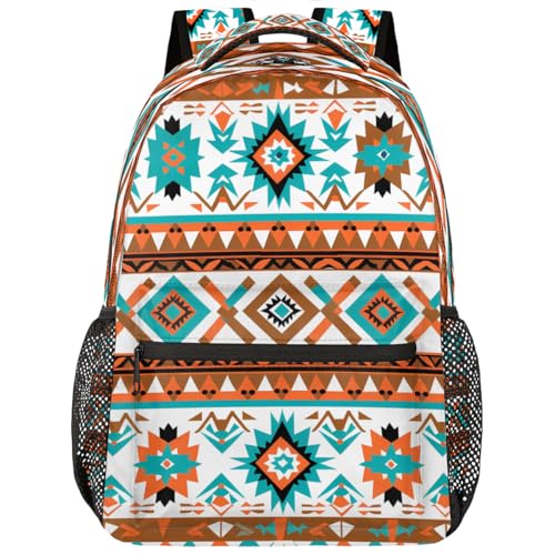 Geometric Ethnic Aztec Print Backpack for Kids Women Men School Backpacks Girls Boys Adults Bookbag Laptop Computer Back Pack Casual Daypack