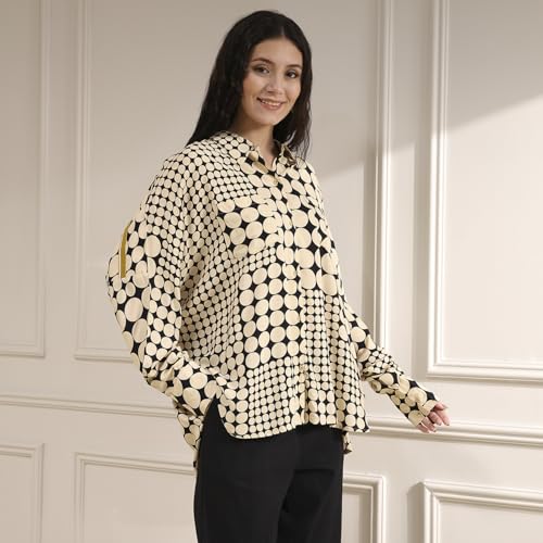 Image of BIBA Viscose Printed Asymmetric Casual Tops