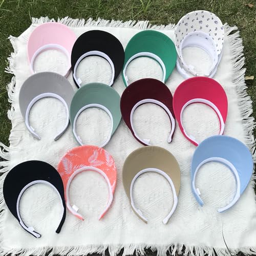 Image of 2 Pack Visor Women Men Sun Hat Clip On Visors Adjustable Sport Wide Brim Cap