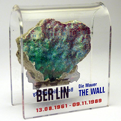 Original Piece Of The Berlin Wall - Authentic Souvenir From The Real Wall In Germany Mounted In Acrylic Display (Small (2"X2"), Divided City) #TOP5