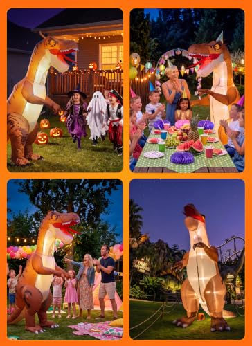 Minetom Inflatable Dinosaur Costume Adult, LED T Rex Costume Halloween - image 4
