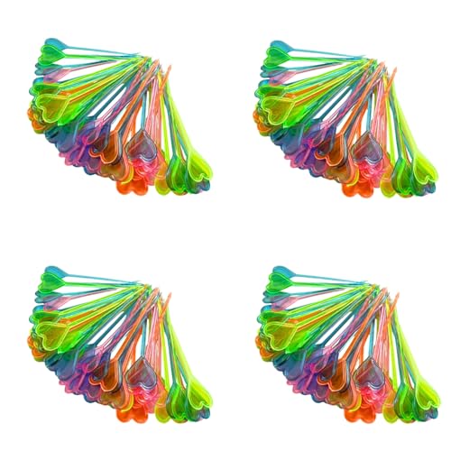 200 Stücke Plastik Spieße für Lebensmittel, Party-Picker für Fingerfood, Cocktailspieße, Käsespieße, Kinder-Snacks – BPA-frei, wiederverwendbar (Herz)