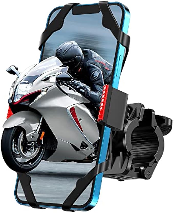 IPOW Motorcycle Phone Mount, Bike Phone Mount Holder, Universal Cell Phone Bicycle & Motorcycle Handlebar Phone Holder, Compatible with Smartphones 13/12/11/X/XR/XS/8/7,Galaxy S20/S10/S9