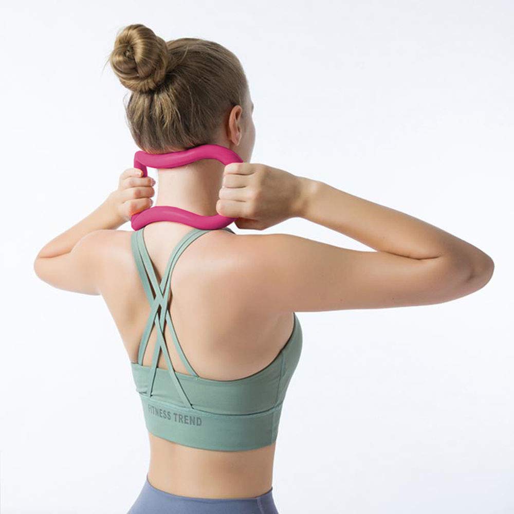 afdg Cerchi di Yoga Ring Pilates, Anello di Stretching Fitness, Pilates Fisioterapia Training Ring, Anello di Yoga per Massaggio Coscia e Polpaccio, Allenamento di Stretching (Blu e Rosa Rossa)