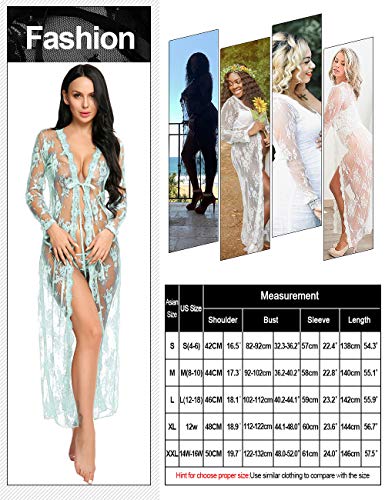 Lingerie para mulheres, sexy, vestido longo de renda, vestido transparente, robe quimono transparent