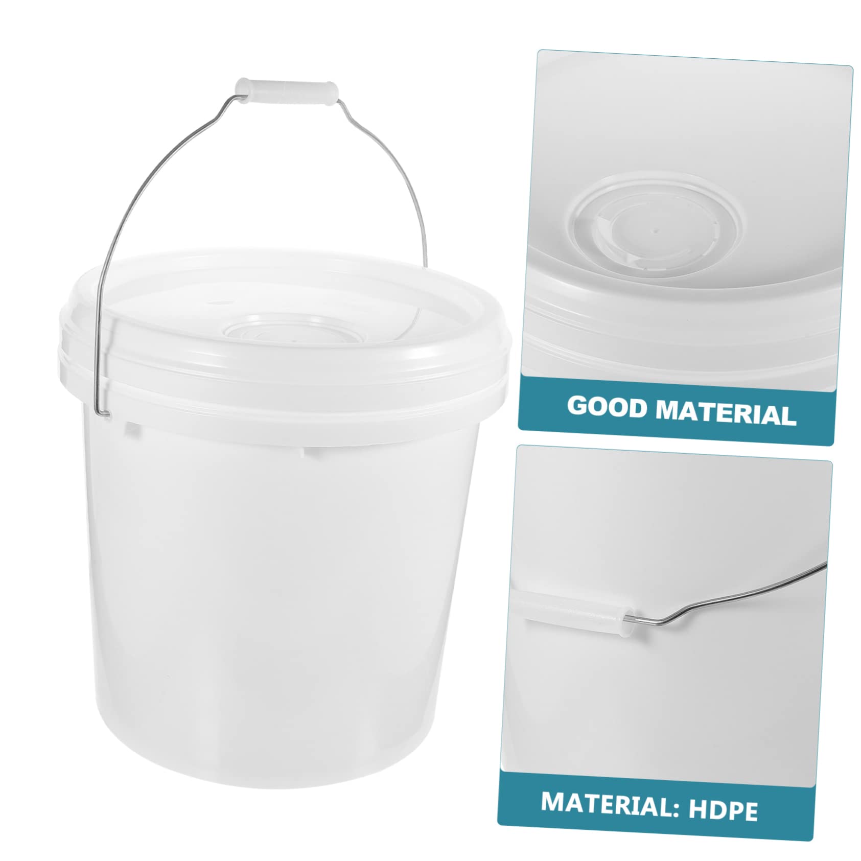 WOONEKY 1 Cubo Redondo de 10 L para Pintura con Tapa Hermética y Apertura para Aceite, Contenedor de Almacenamiento y Antifugas, Adecuado para Mezclar Colores y Aplicar Pintura en Taller