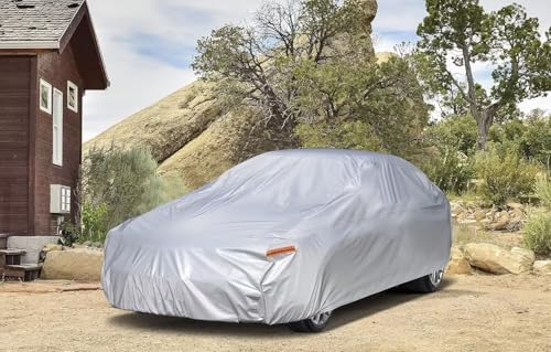 Image of Kayme 6 Layers Sedan Car Cover Custom Fit for Ford Crown Victoria (1992-2012), Waterproof All Weather for Automobiles,Rain Sun UV Protection.Silver