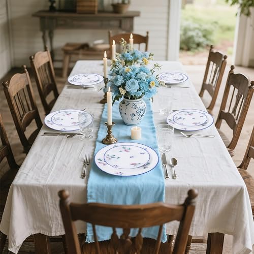 Sykomo 30Pcs White Plastic Plates - Butterfly Plates Disposable Heavy Duty, Fancy Floral Pattern Perfect for Weddings, Tea Parties, Holidays - 10.25" Dinner & 7.5" Dessert Plastic Plate — view 4