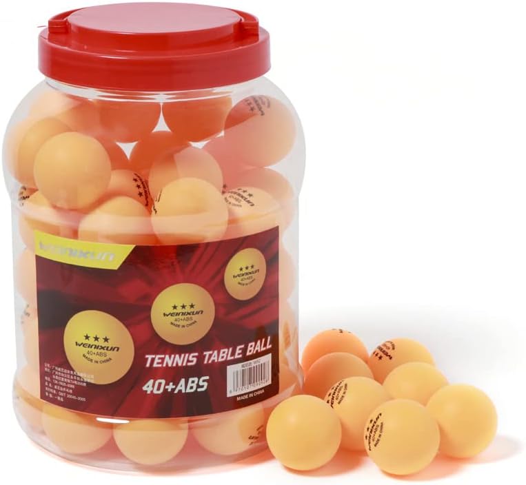 HOXHA Sports Ping Pong Balls Training 3 Star Table Tennis Balls, 60 Balls a Bottle Professional Ping Pong Balls, Durable High Performance Indoor and Outdoor Compatible Fun as a Cat Toy, Yellow