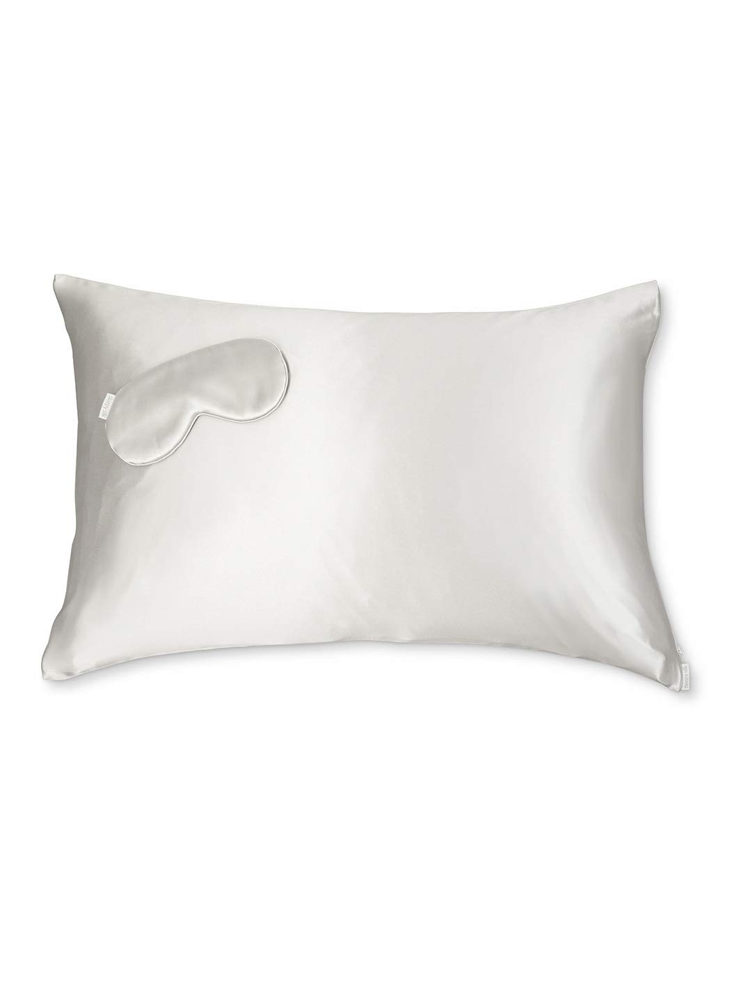 Set di 25 federe e maschera per occhi in pura seta di gelso al 100% | previene l'invecchiamento precoce e le pieghe del sonno sgradevoli | grigio tortora