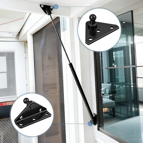 CEOTIS 10MM Kugelbolzen Montagehalterung Breit für Gasdruckfeder Gasdruckdämpfer Gasfeder Federstütze, 4Stück Breit Montagesatz für Gasfeder, Stützen, Federbein, L Typ und flache Halterungen Schwarz