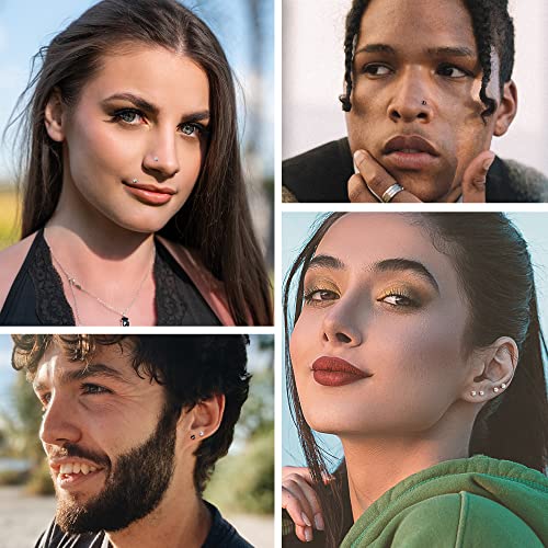 ORAZIO 10Pcs 18G Nose Studs - 316L Stainless Steel Stud Nose Rings for Women CZ Screwback Nose Piercings Cartilage Earrings Lip Rings Small Flatback Stud Earrings for Sensitive Ear Internally Threaded4