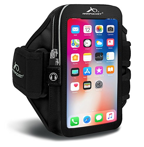 Armpocket Ultra i-35 Sweat and Weather Proof Phone Armband, Black, Medium Strap