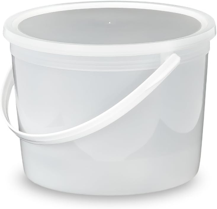 ½ Gallon (64 oz.) Food Grade Round Bucket with Lid - 0.5 Gallon - Translucent - Double Seal Lid - 20 Pack