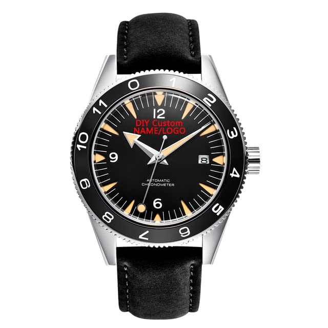 GenericWatches - Customized Personalized Engrave With Your Name Logo Men Automatic Wristwatch Steel Nylon Leather Band NH35A Miyota Seagull