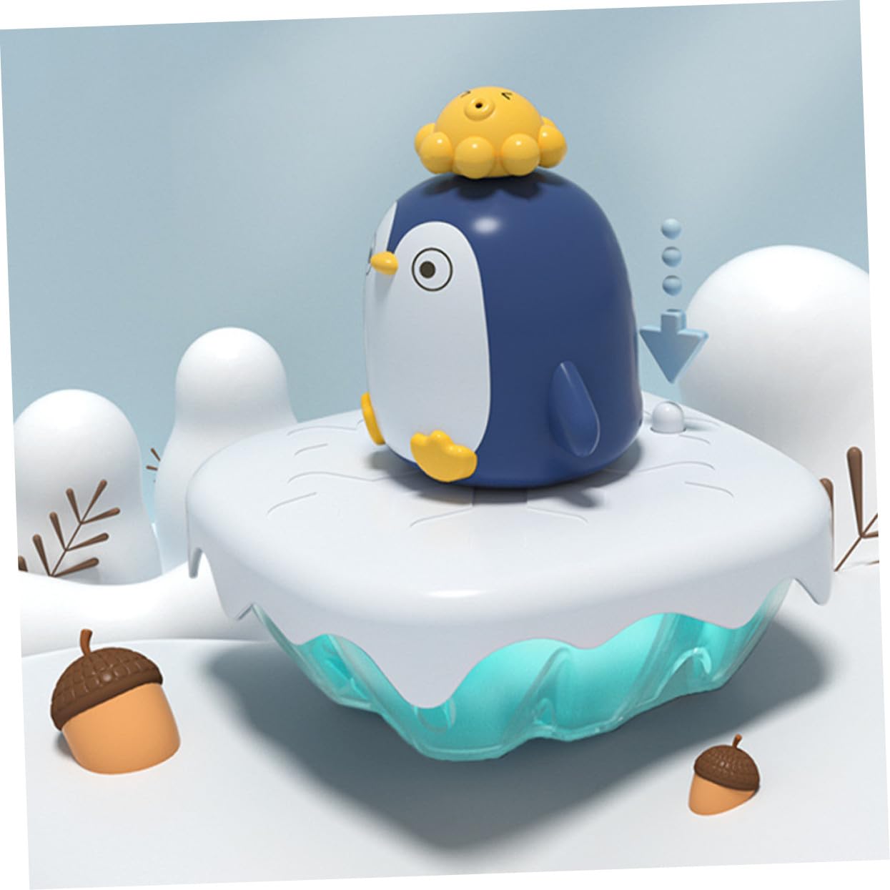 ERINGOGO Juguete De Baño Pingüino para Bebés Rociador De Agua Multifunción, Diseño Seguro y Suave, De Chorro Ajustables, Adecuado para Diversión Bañera Infantil