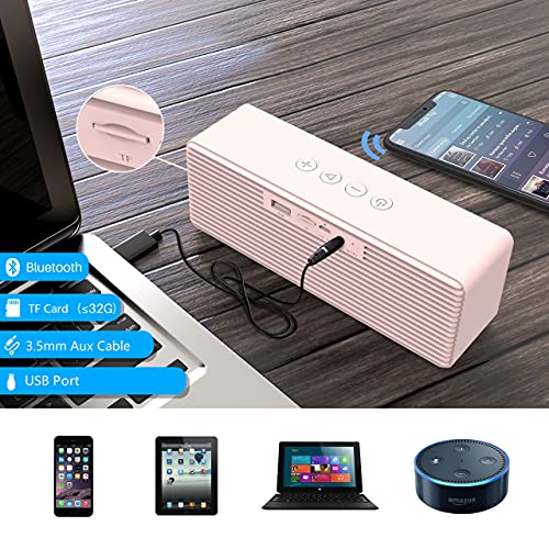 Lenrue Bluetooth Speaker V4.2 Portable Wireless Speakers With Hd Sound, 16H Playtime, Built-In Mic For Iphone/Samsung/Andriod/Pc/Laptop Support Usb/Tf Card/Aux(Black) (Nude Pink) #TOP2