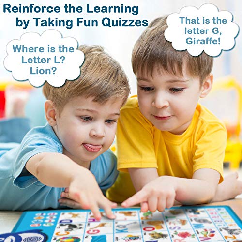 Electronic Interactive Alphabet Wall Chart, Toddler Learning Activities for Kids Ages 2-4 Educational Birthday Gifts Toys for 3 Year Old Boys Girls Preschool Educational Games for Kids 1-5 yr Old - Thumbnail 3