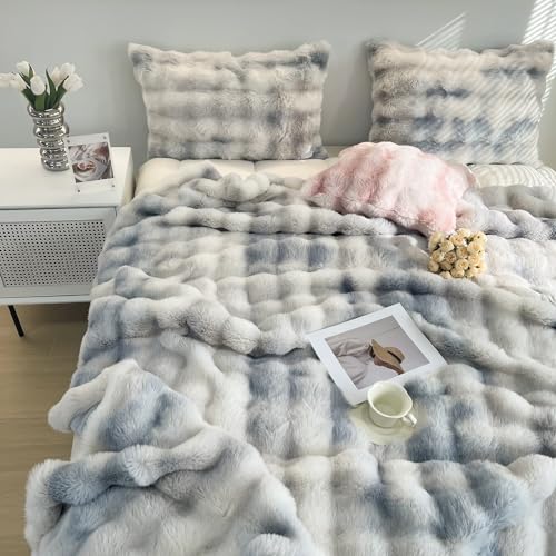 GKXLH Soft Fluffy Blanket, Fuzzy Throw Blanket for Couch Plush Rabbit Faux Fur Blanket - Image 3