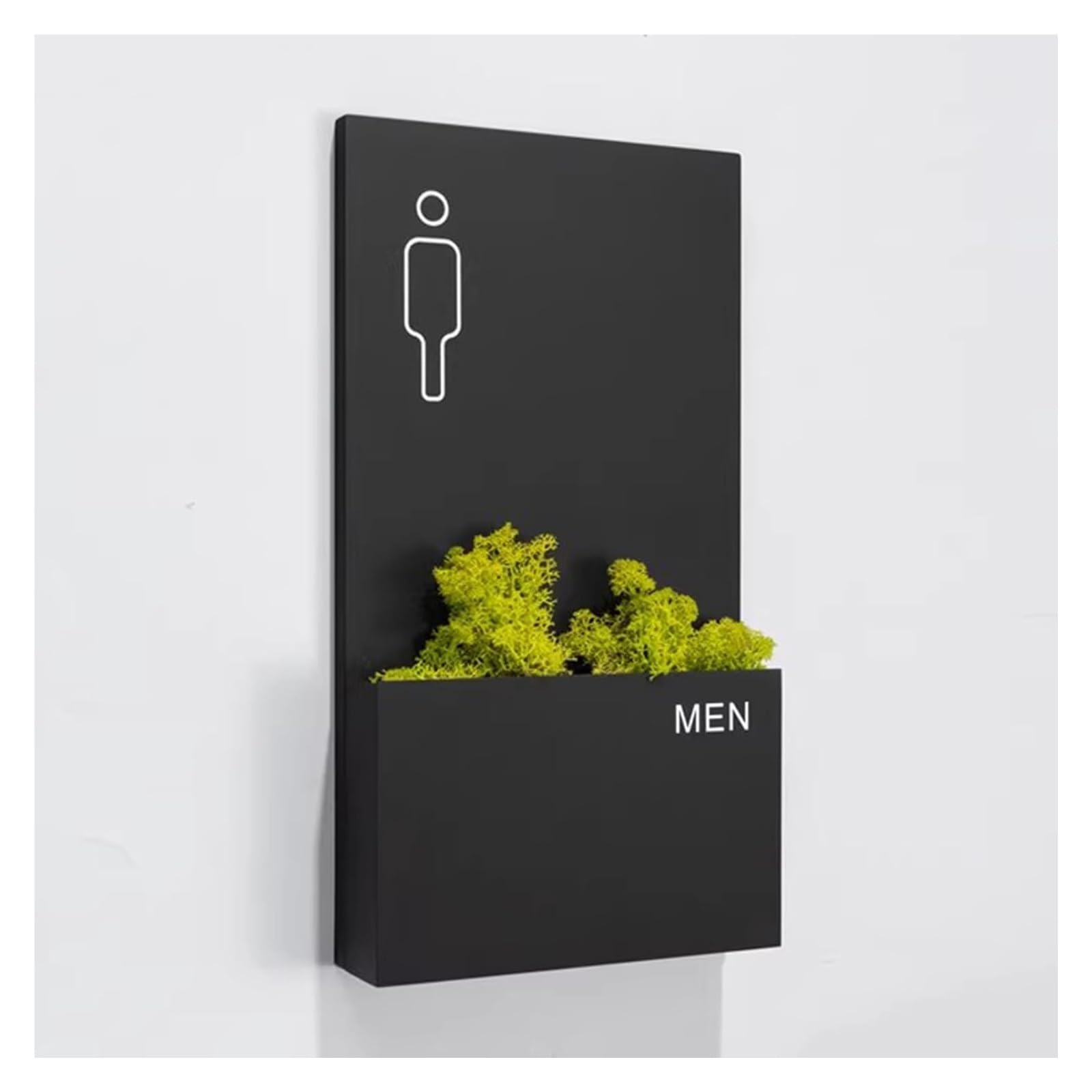 Carteles para aseos, Letrero decorativo unisex for puerta de baño acero inoxidable, negro, 26x14cm