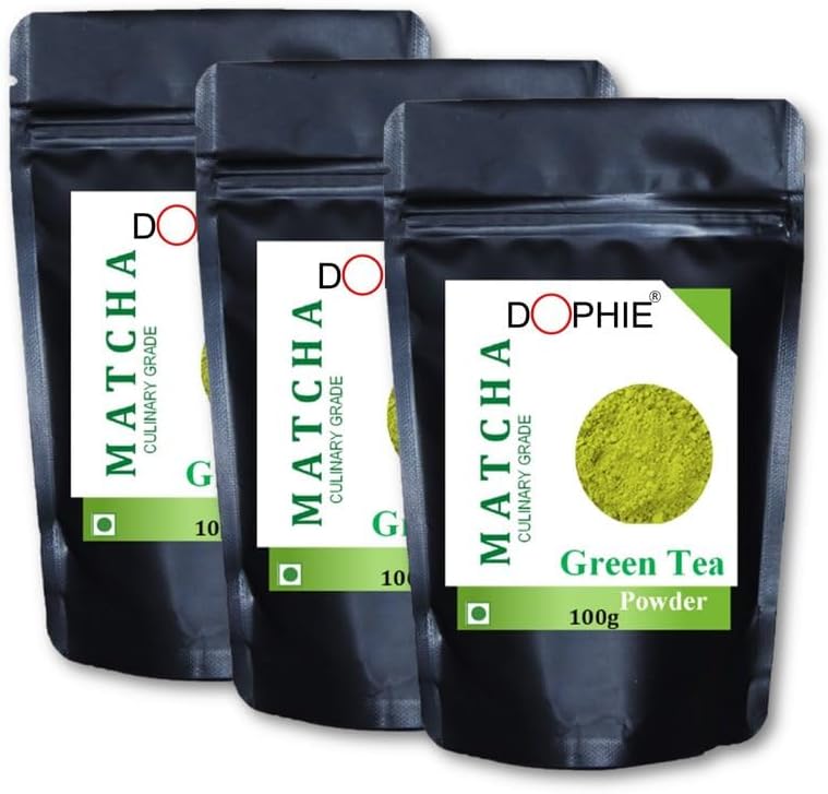 Dophie Matcha Green Tea Powder 100 Grams [Pack-3]Culinary Grade-Excellent Weight Loss-More Antioxidants Than Green Tea Bags.