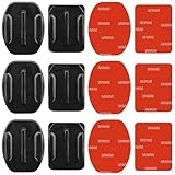 6 Pezzi Supporto Adesivo Attacco 3M Casco Attacchi Curvi Piatti Compatibile con GoPro Hero 13 12 11 10 9 8 7 6 5 4 Session DJI Osmo Telecame …