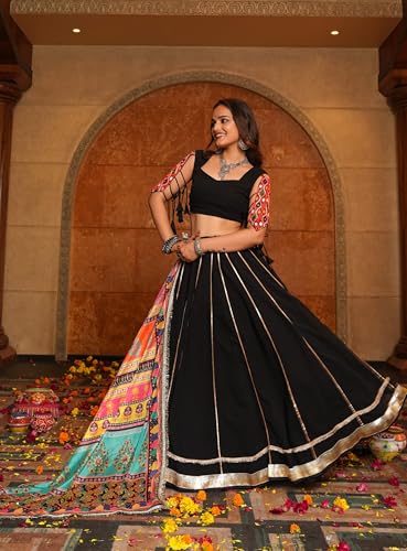 Indian Ready to Wear Flared Lehenga Choli for Women – Navratri & Festival Ethnic Outfit with Dupatta-N262