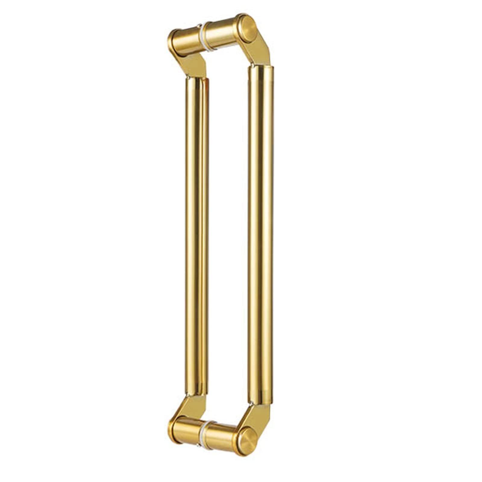 Cwcqgh Gold Modern Entry Door Handle Stainless Steel Barn Door Handle, Solid Push Pull Door Handles Hardware Set, Round Glass Gate Handle For Garages/Sheds/Office,-100Cm/39.4In - 96Cm