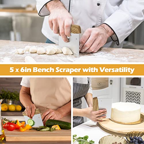 Metal Spatula Set Of 5, Hasteel Heavy Duty Griddle Accessories Kit, Durable Stainless Steel Burger Turner Flipper Scraper Tools For Flat Top Grill Teppanyaki Cast Iron, Indoor & Outdoor, Easy To Clean #TOP5