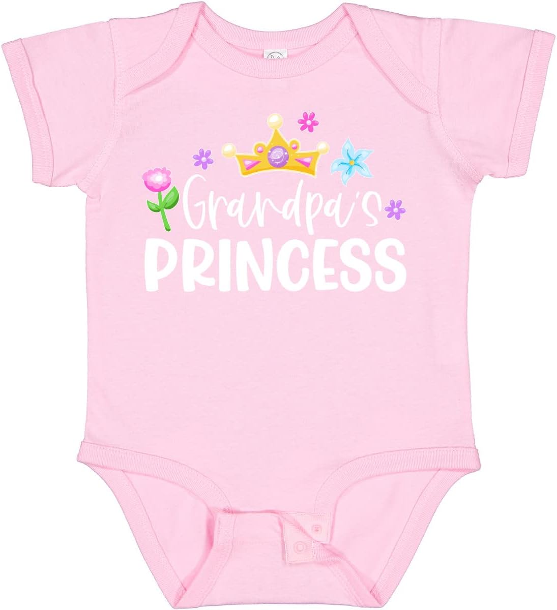 inktastic Grandpa's Princess Crown and Flowers Baby Bodysuit
