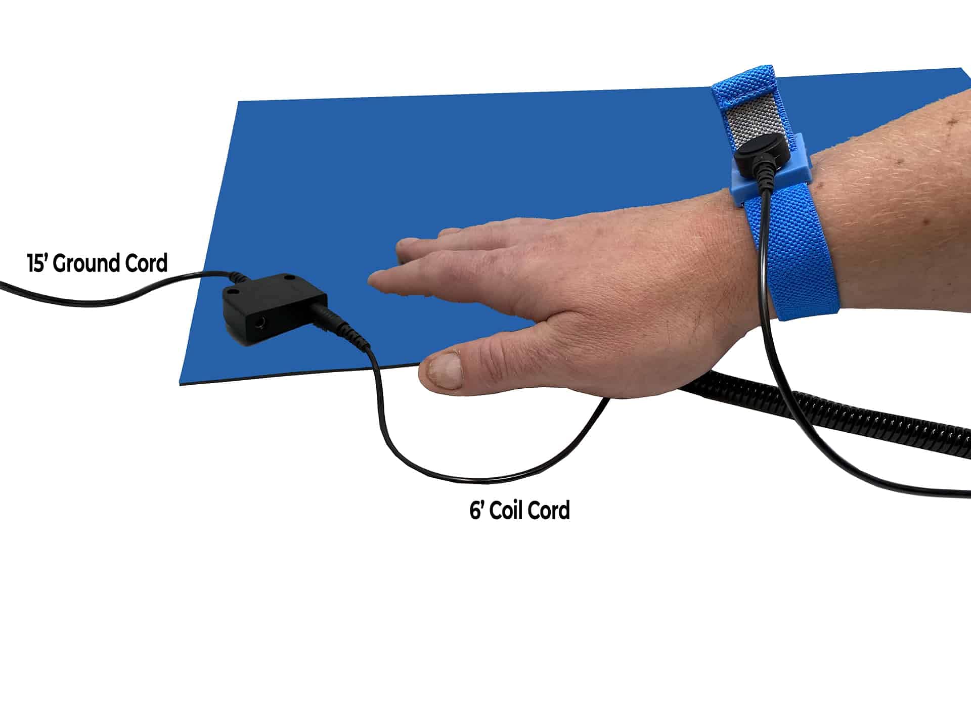 RubberStat - Kit de tapete de goma de doble capa compatible con ESD para estación de trabajo, soldadura, reparación de teléfono celular, con juego de correa de muñeca y cable de tierra, 24 x 30
