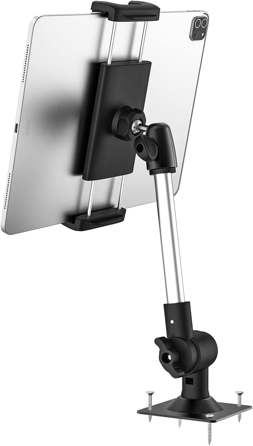 EXSHOWDrill Base Tablet Mount Car Dashboard, Heavy Duty Truck Dash iPad Holder with Strong Aluminum Arm, Vehicles Tablet Stand for iPad Pro Air Mini,Galaxy Tabs, iPhone, All 4-12.9" Tablets