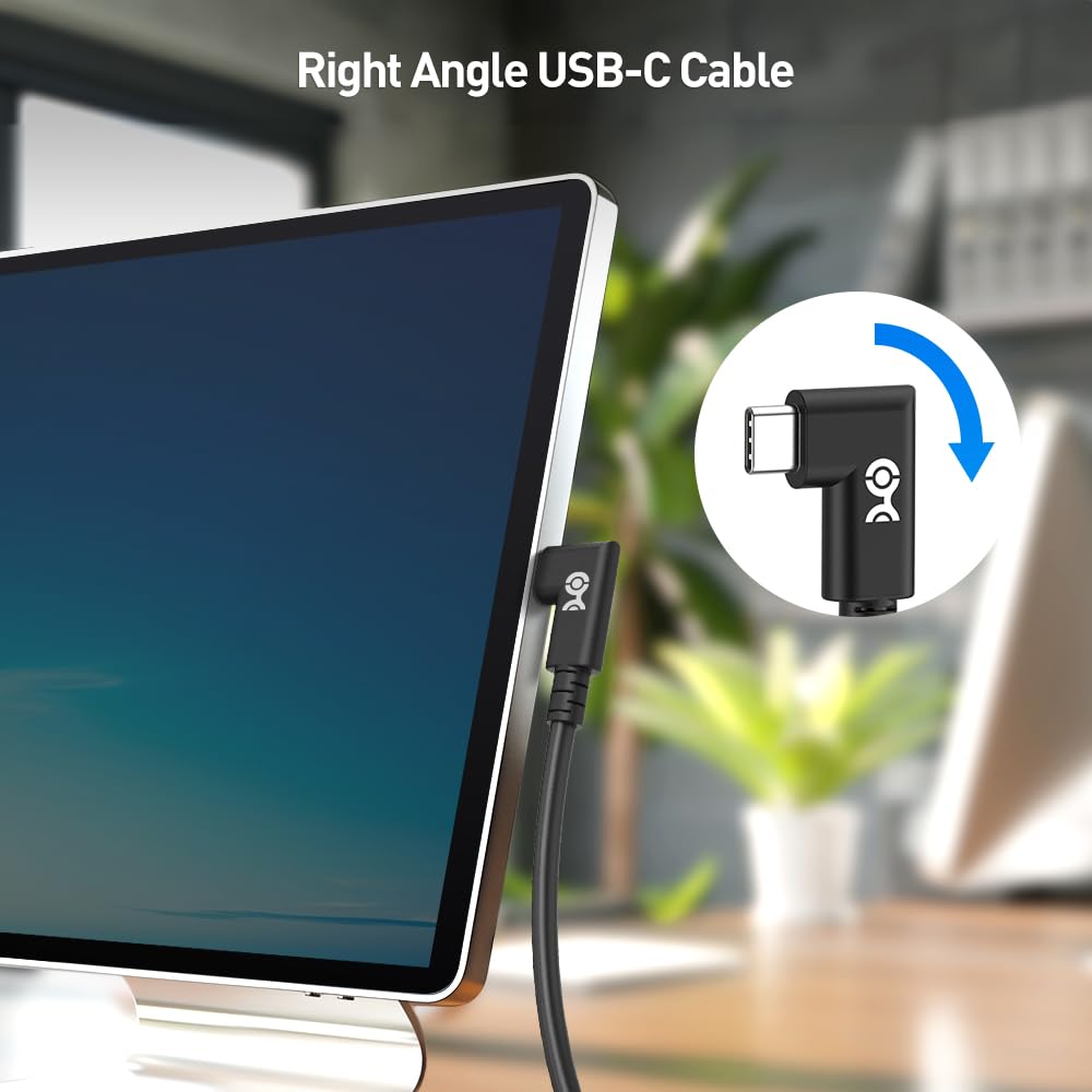 [Certyfikat USB-IF] Cable Matters Kątowy Kabel USB4 20 Gbps, 3 m | [Wideo 8K@30Hz / 4K@120Hz, ładowanie 240 W] zgodny z Thunderbolt 4, MacBook i XPS