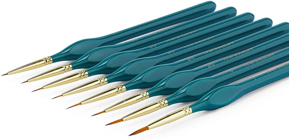 Transon Detail Thin Paint Brush Set 6pcs for Model Minature Craft and Art Painting