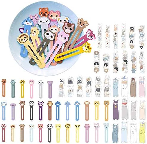 Cute Animal Bookmarks for Kids Children Boys Girls, Funny Novelty Ruler Book Marker for Student(60 Pack）