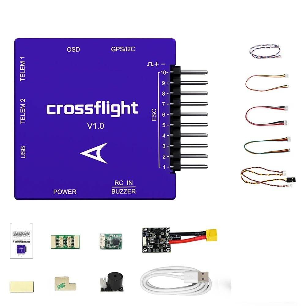 Kontroler lotu Crossflight 2-12S 10 PWM FC z modułem OSD TS100 M10N M8N pasuje do drona FPV Heli Airplane Car Boat (Crossflight FC)